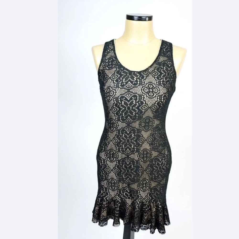 Dress the population mermaid lace dress Black L